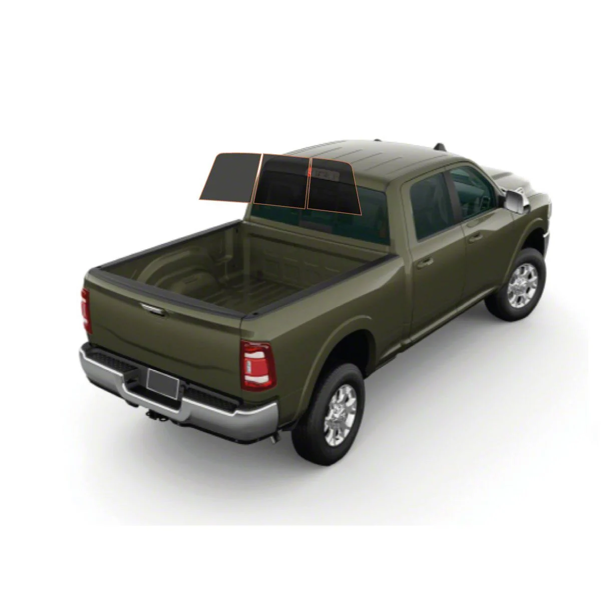 MotoShield Pro 3-Piece Rear Windshield Tint; 15% (10-26 RAM 2500 Regular Cab)