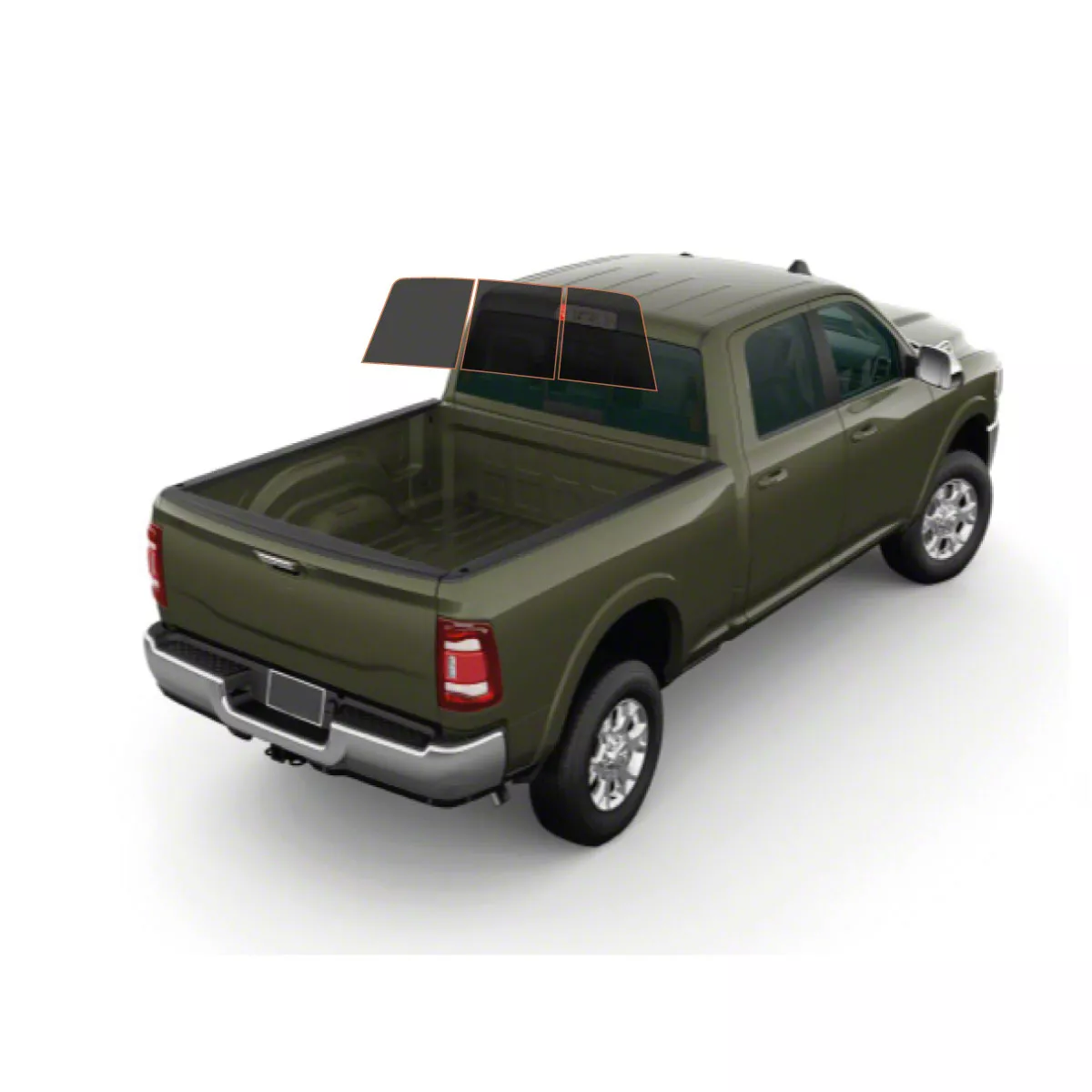 MotoShield Pro 3-Piece Rear Windshield Tint; 25% (10-26 RAM 2500 Regular Cab)