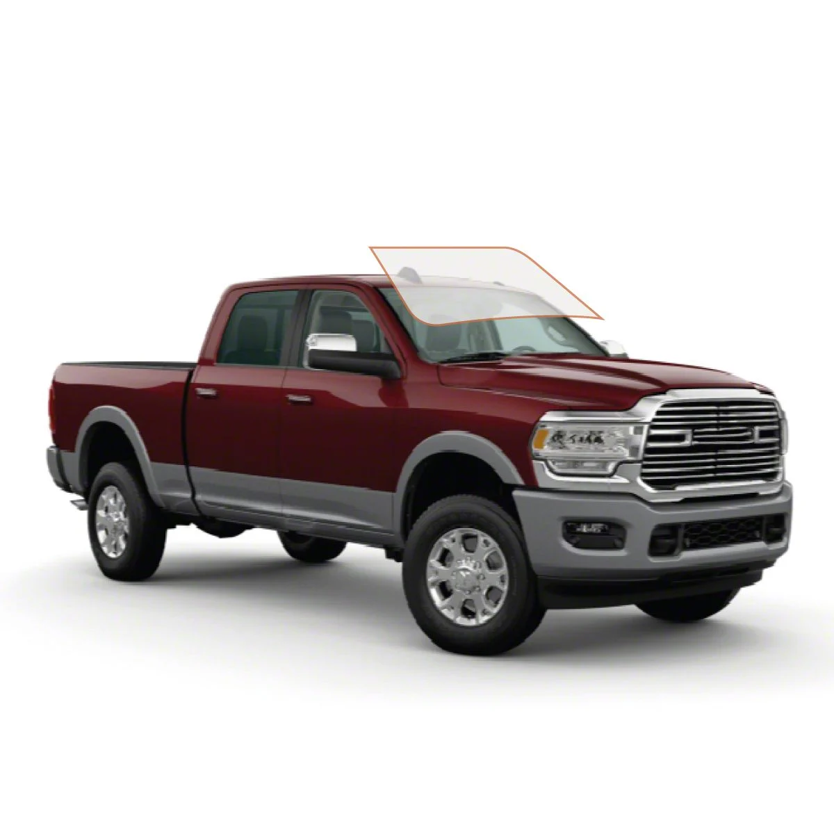 MotoShield Pro Front Windshield Tint; 70% (10-26 RAM 3500 Crew Cab)