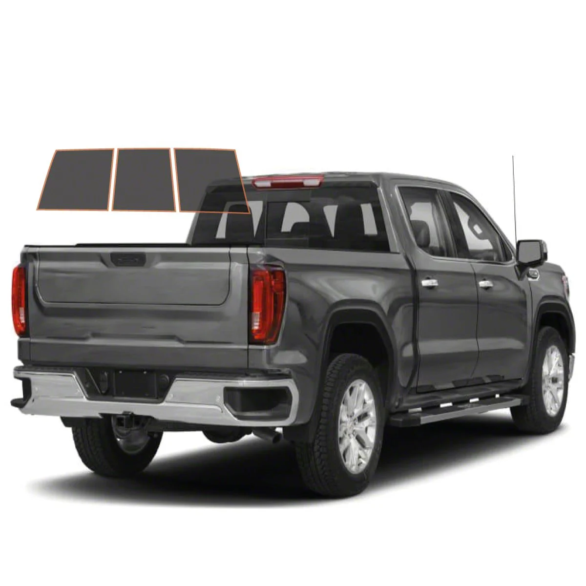 MotoShield Pro 3-Piece Rear Windshield Tint; 15% (14-18 Sierra 1500 Crew Cab)