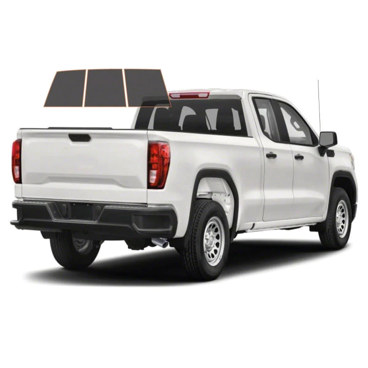 MotoShield Pro 3-Piece Rear Windshield Tint; 15% (14-18 Sierra 1500 Double Cab)