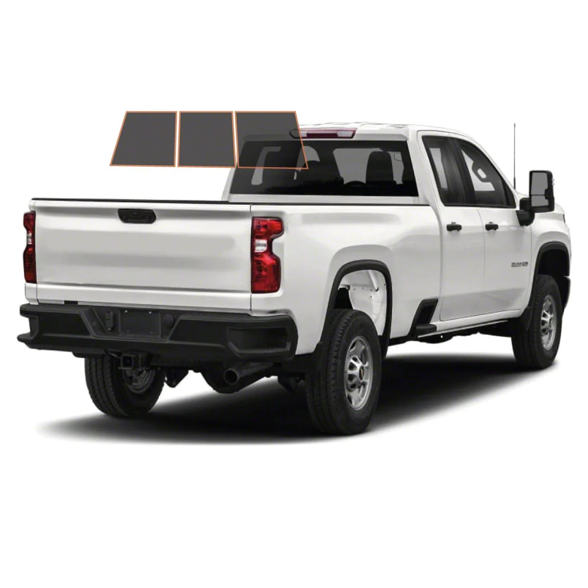 MotoShield Pro 3-Piece Rear Windshield Tint; 15% (15-19 Silverado 2500 HD Double Cab)