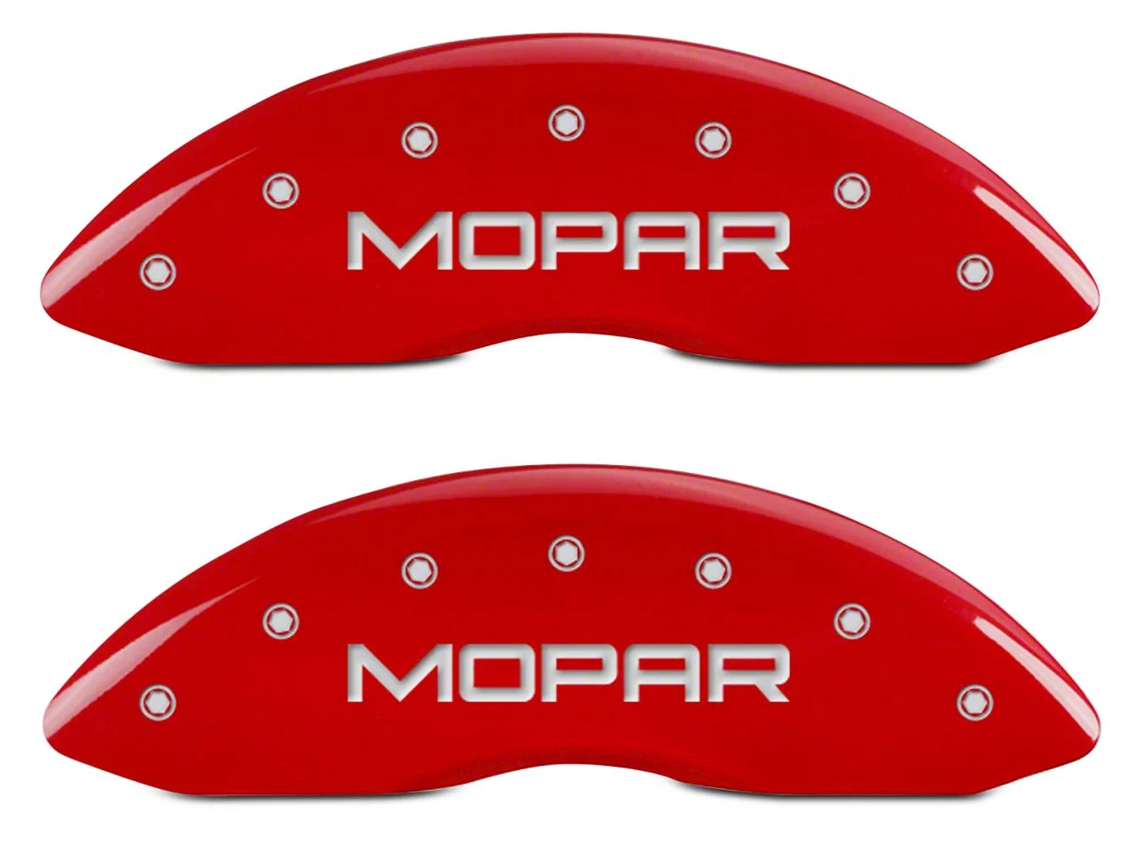 MGP Brake Caliper Covers with MOPAR Logo; Red; Front and Rear (06-10 RAM 1500, Excluding SRT-10)