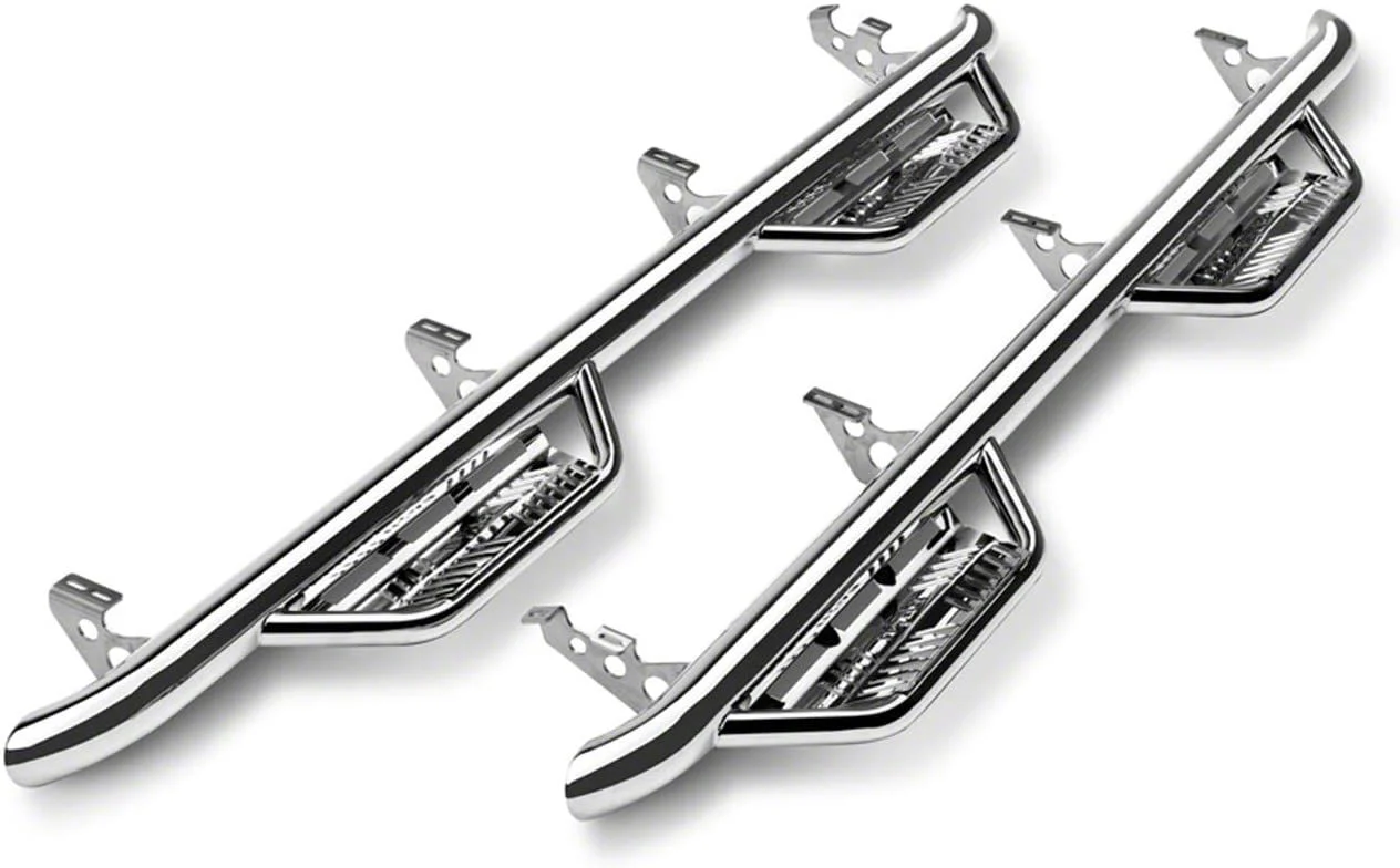 N-Fab Cab Length Podium Nerf Side Step Bars; Polished Stainless (15-26 F-150 SuperCab)