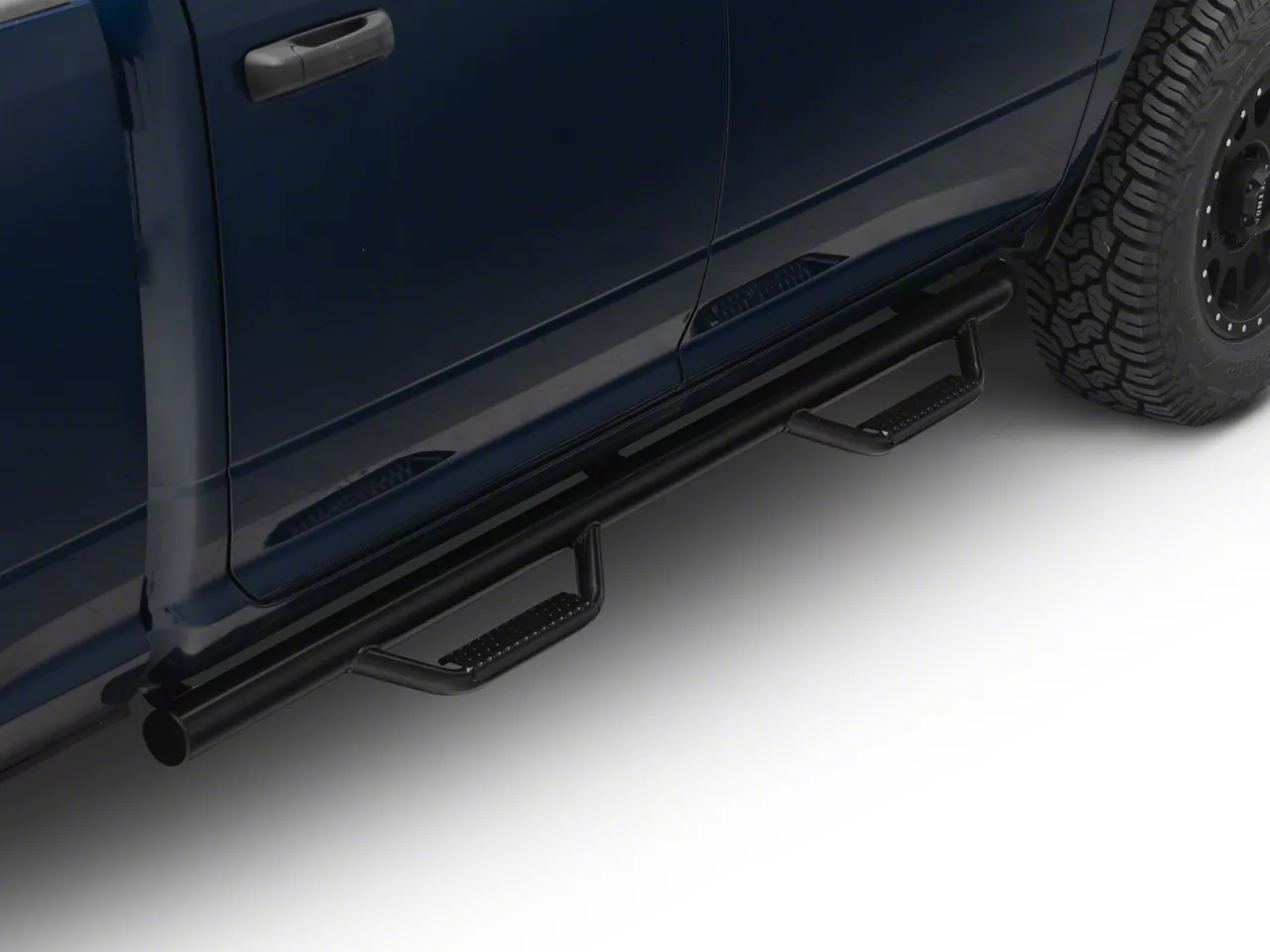 N-Fab Cab Length Nerf Side Step Bars; Gloss Black (19-26 RAM 3500 Crew Cab)