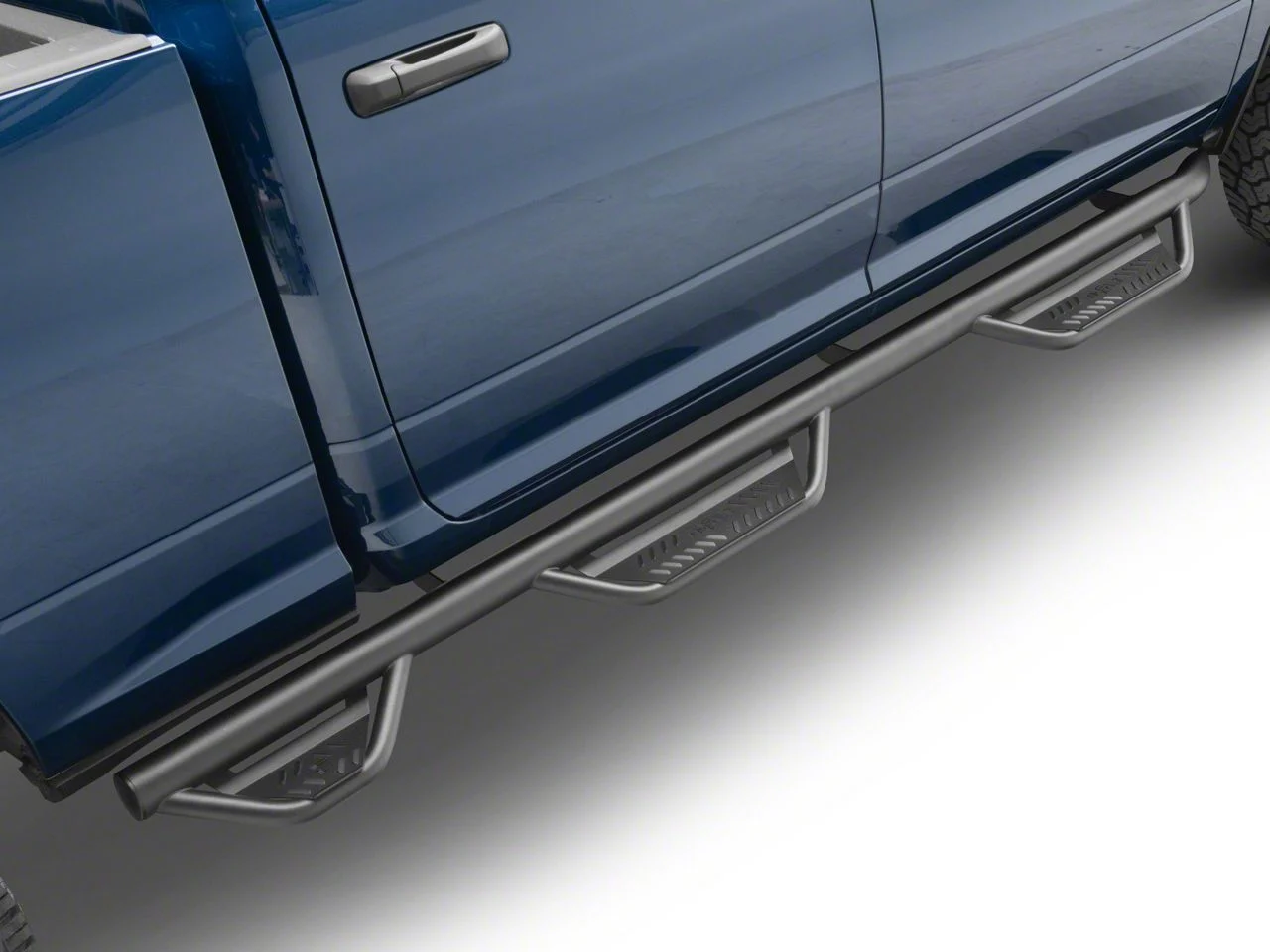 N-Fab Wheel 2 Wheel Podium Nerf Side Step Bars; Textured Black (19-26 RAM 3500 Crew Cab w/ 6.4-Foot Box)