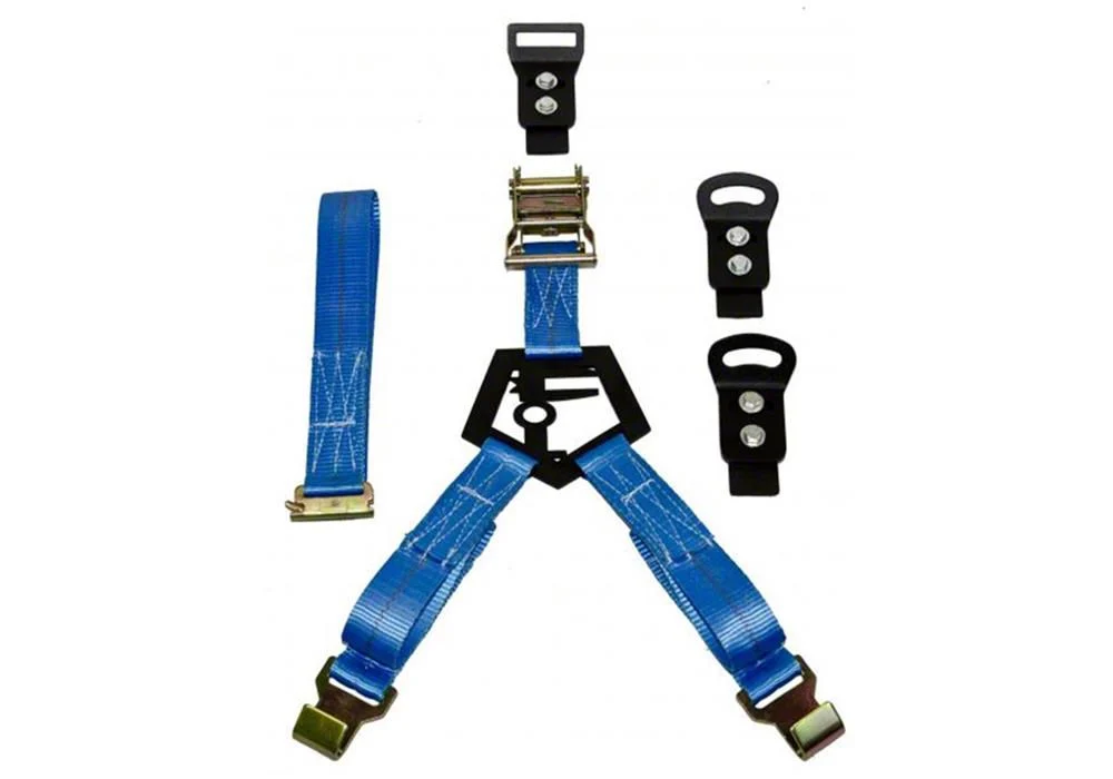N-Fab Bed Mounted Rapid Tire Strap; Blue