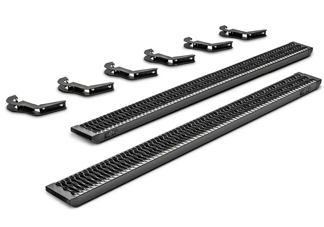 N-Fab Growler Fleet Sure Grip Running Boards; Textured Black (20-26 Silverado 2500 HD Double Cab SRW)