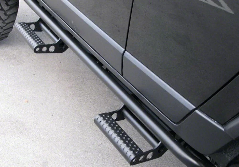 N-Fab Cab Length RKR Side Rails with Detachable Steps; Textured Black (20-26 Silverado 2500 HD Crew Cab)