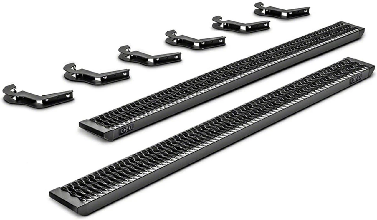 N-Fab Growler Fleet Sure Grip Running Boards; Textured Black (07-19 Silverado 3500 HD Crew Cab)