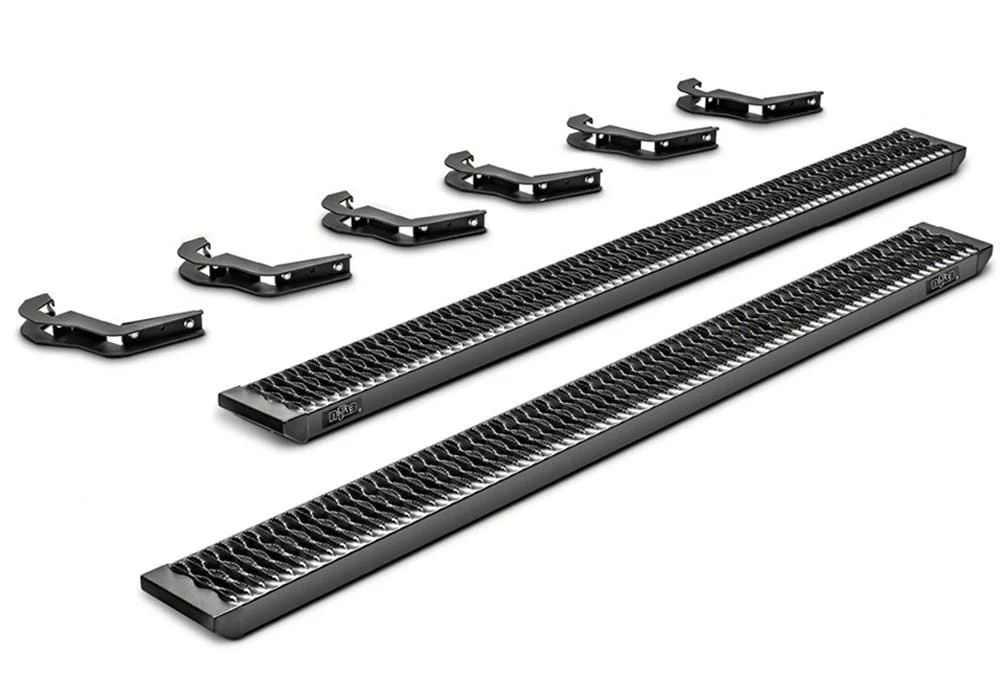 N-Fab Growler Fleet Sure Grip Running Boards; Textured Black (07-18 Silverado 3500 HD Extended/Double Cab)