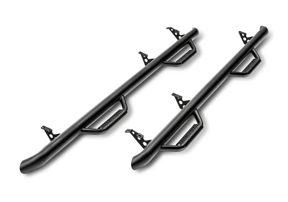 N-Fab Wheel 2 Wheel Bed Access Nerf Side Step Bars; Textured Black (15-18 Silverado 3500 HD Regular Cab w/ 8-Foot Long Box)