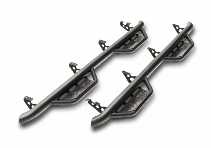 N-Fab Cab Length Podium Nerf Side Step Bars; Textured Black (07-14 Silverado 3500 HD Crew Cab)