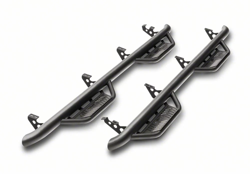N-Fab Cab Length Podium Nerf Side Step Bars; Textured Black (15-16 Silverado 3500 HD Double Cab)