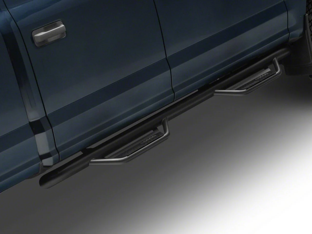 N-Fab Cab Length Podium Nerf Side Step Bars; Textured Black (17-26 F-250 Super Duty SuperCrew)