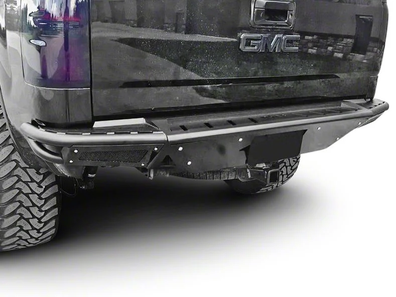 N-Fab R.B.S. Pre-Runner Rear Bumper with Skid Plate; Gloss Black (07-13 Sierra 1500)