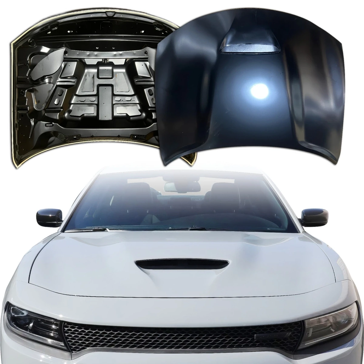Steel SRT Scat Pack Hood > Dodge Charger 2015-2023 - 300081