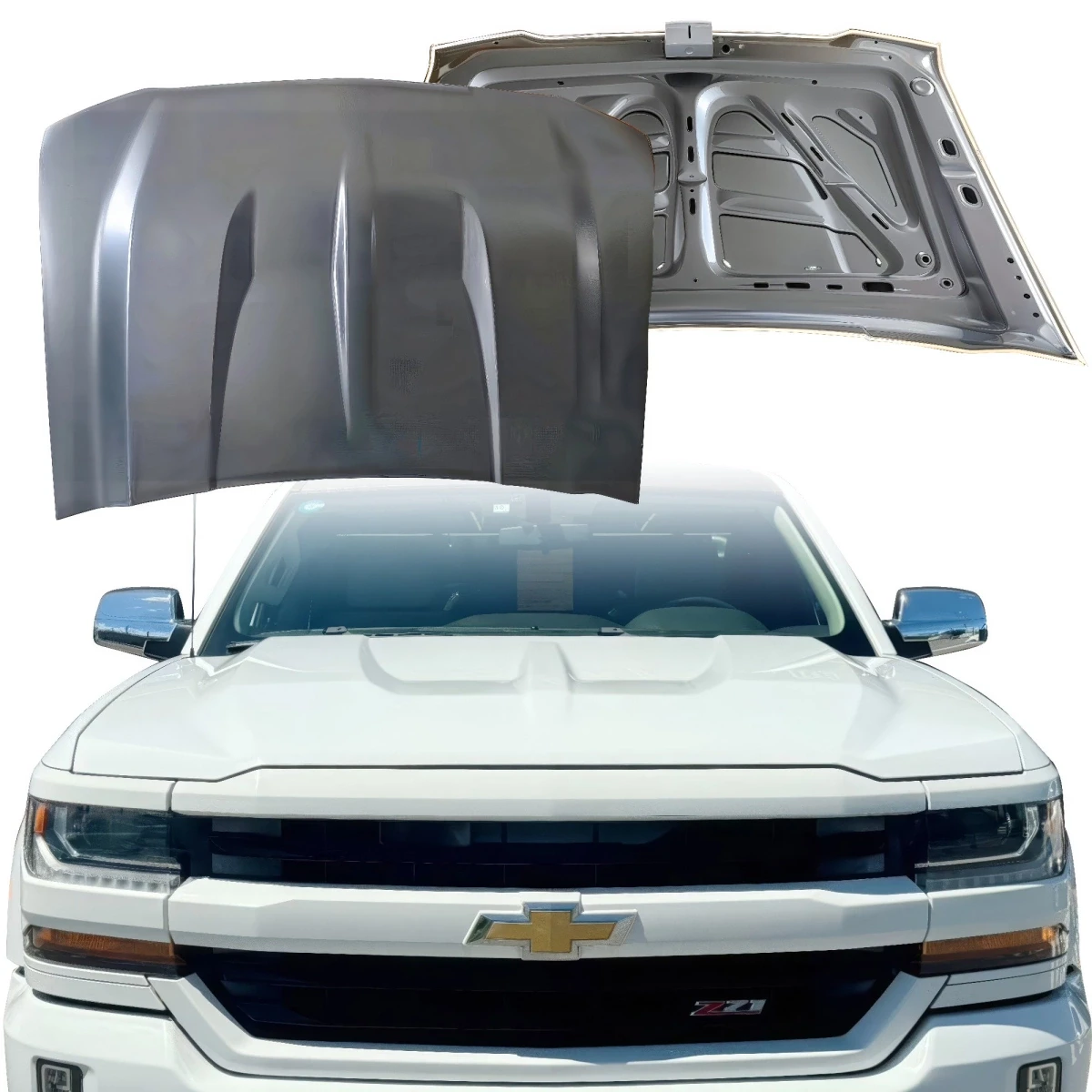 Steel 1500 Hood > Chevrolet Silverado 1500 2014-2019 - 300087