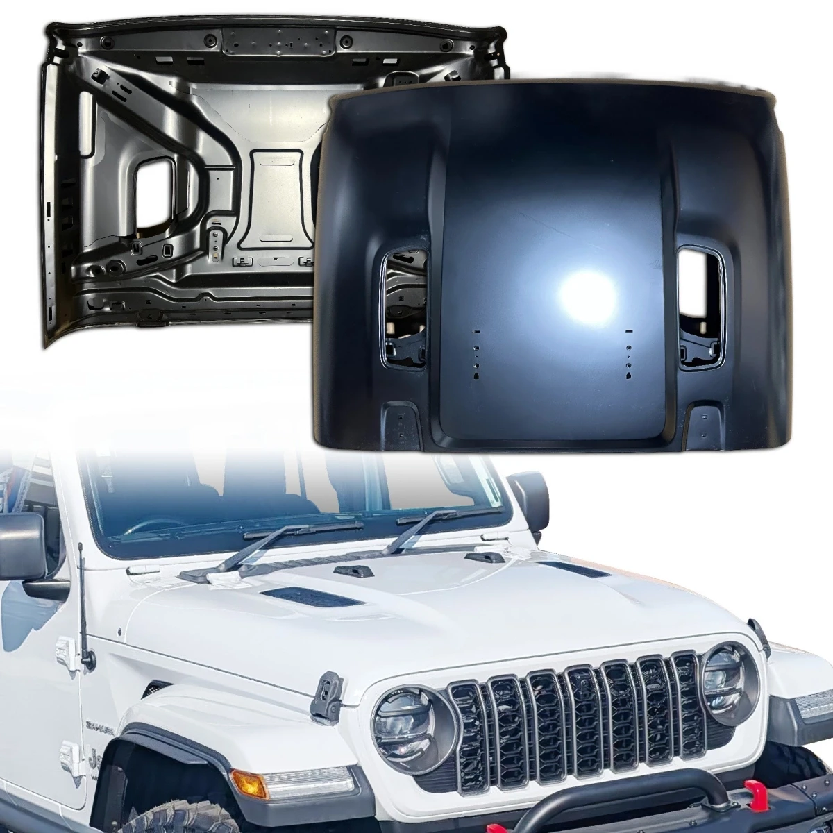 Steel JL Rubicon Style Hood > Jeep Wrangler JL 2019-2024 - 300101