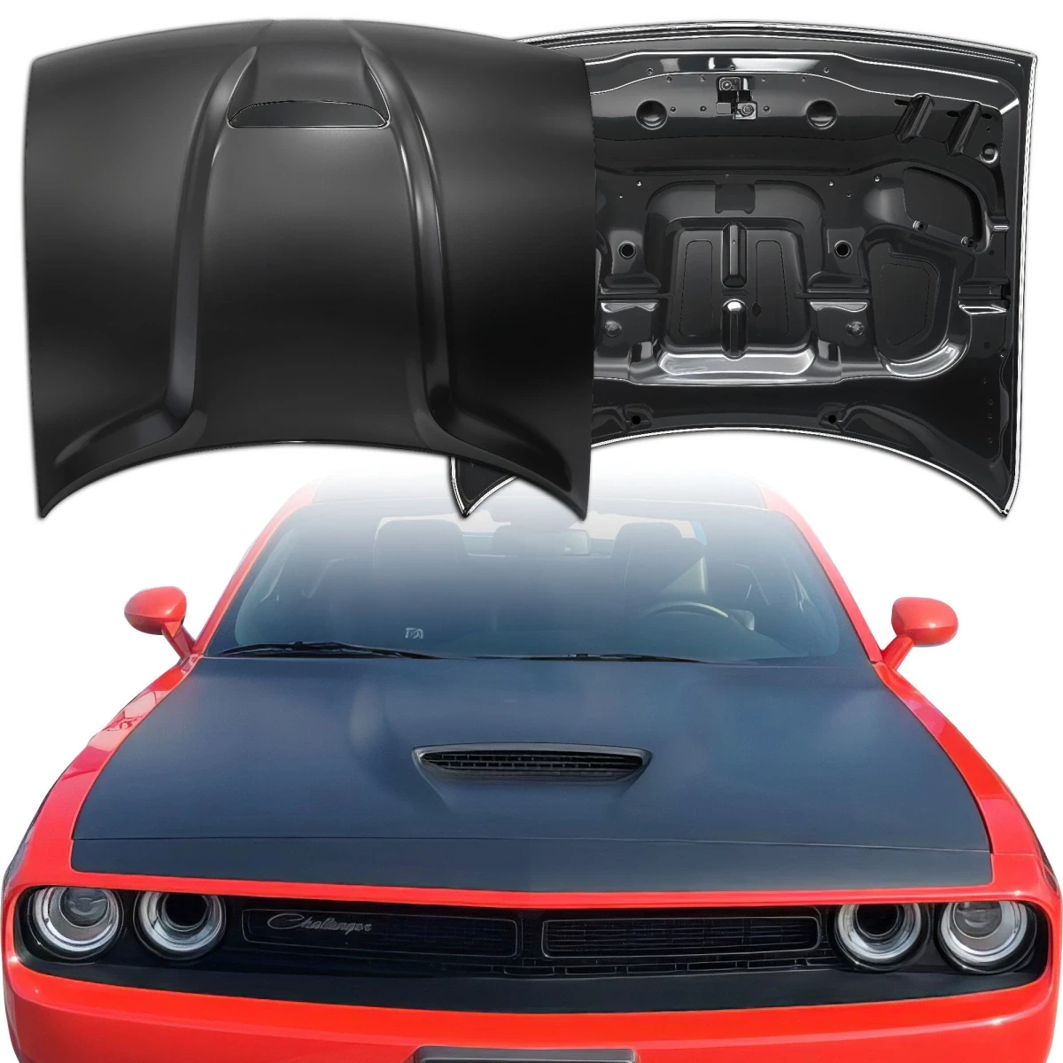 Steel SRT Style Hood > Dodge Challenger 2008-2023 - 300113