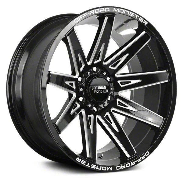 Off Road Monster M25 Gloss Black Milled 6-Lug Wheel; 22x12; -44mm Offset (07-14 Yukon)