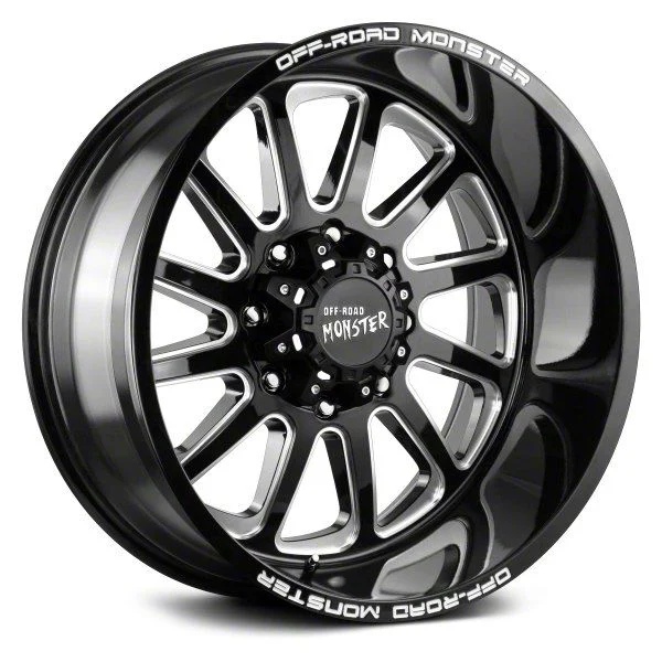 Off Road Monster M17 Gloss Black Milled 6-Lug Wheel; 22x12; -44mm Offset (19-23 Ranger)