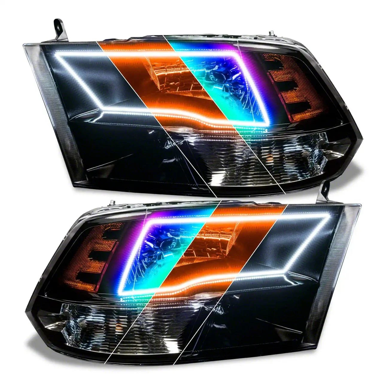 Oracle RGB+A ColorSHIFT Switchback Quad Headlight Halo Kit (09-18 RAM 1500 w/o Factory Projector Headlights)