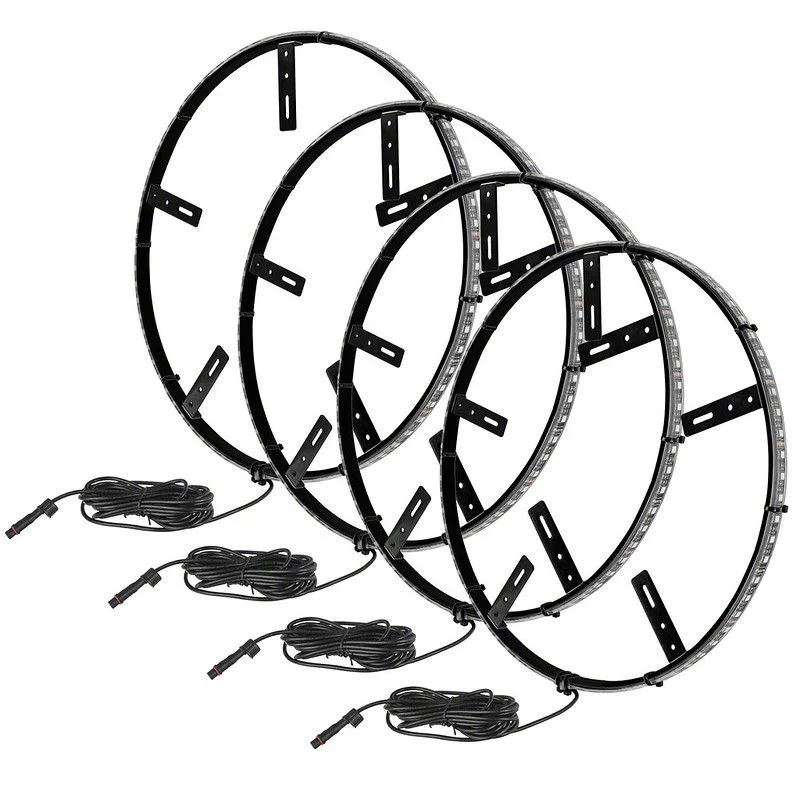 Oracle LED Illuminated Wheel Rings; Blue Double Row (Universal; Some Adaptation May Be Required)