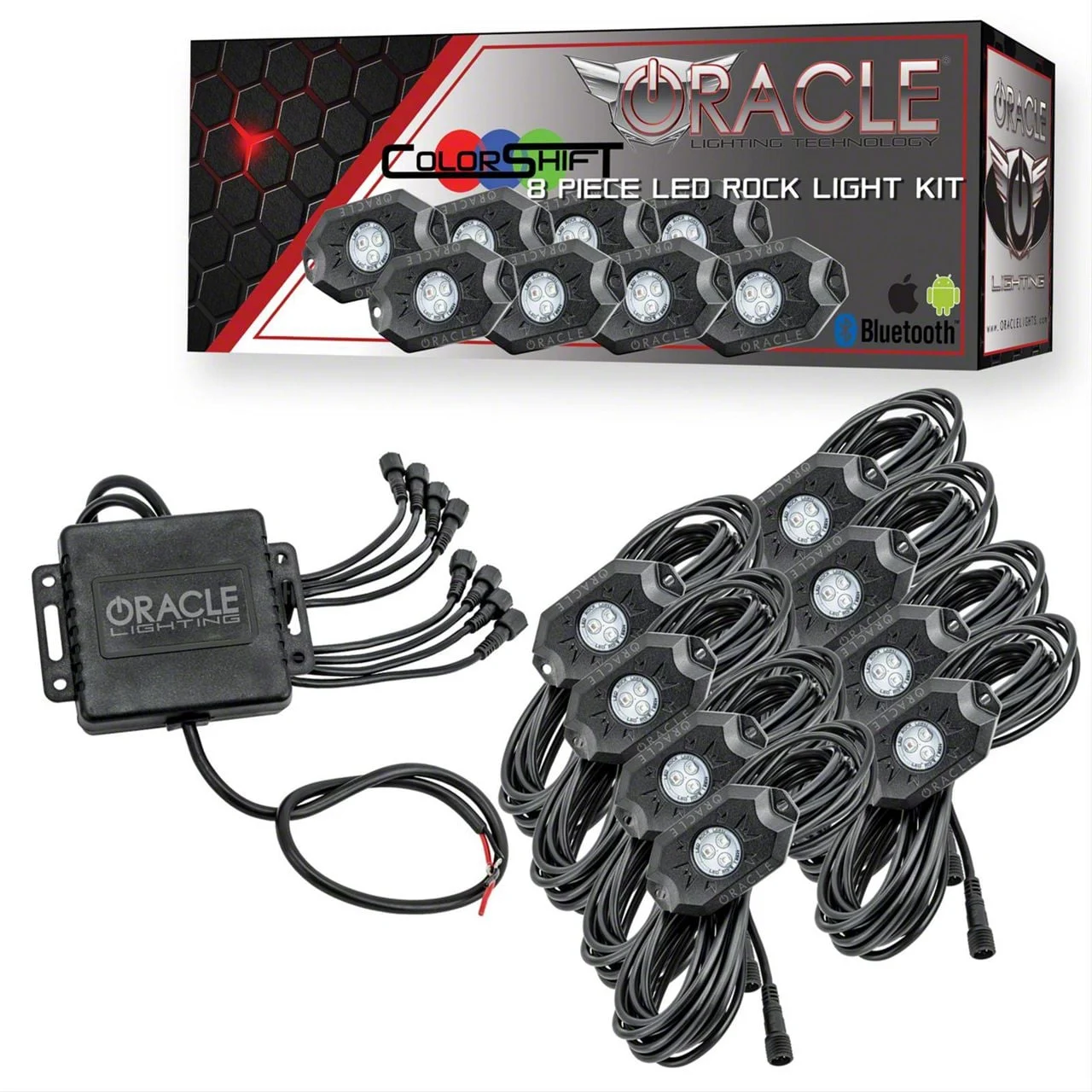 Oracle Bluetooth ColorSHIFT Underbody Rock Light Kit; 8-Piece Kit (Universal; Some Adaptation May Be Required)
