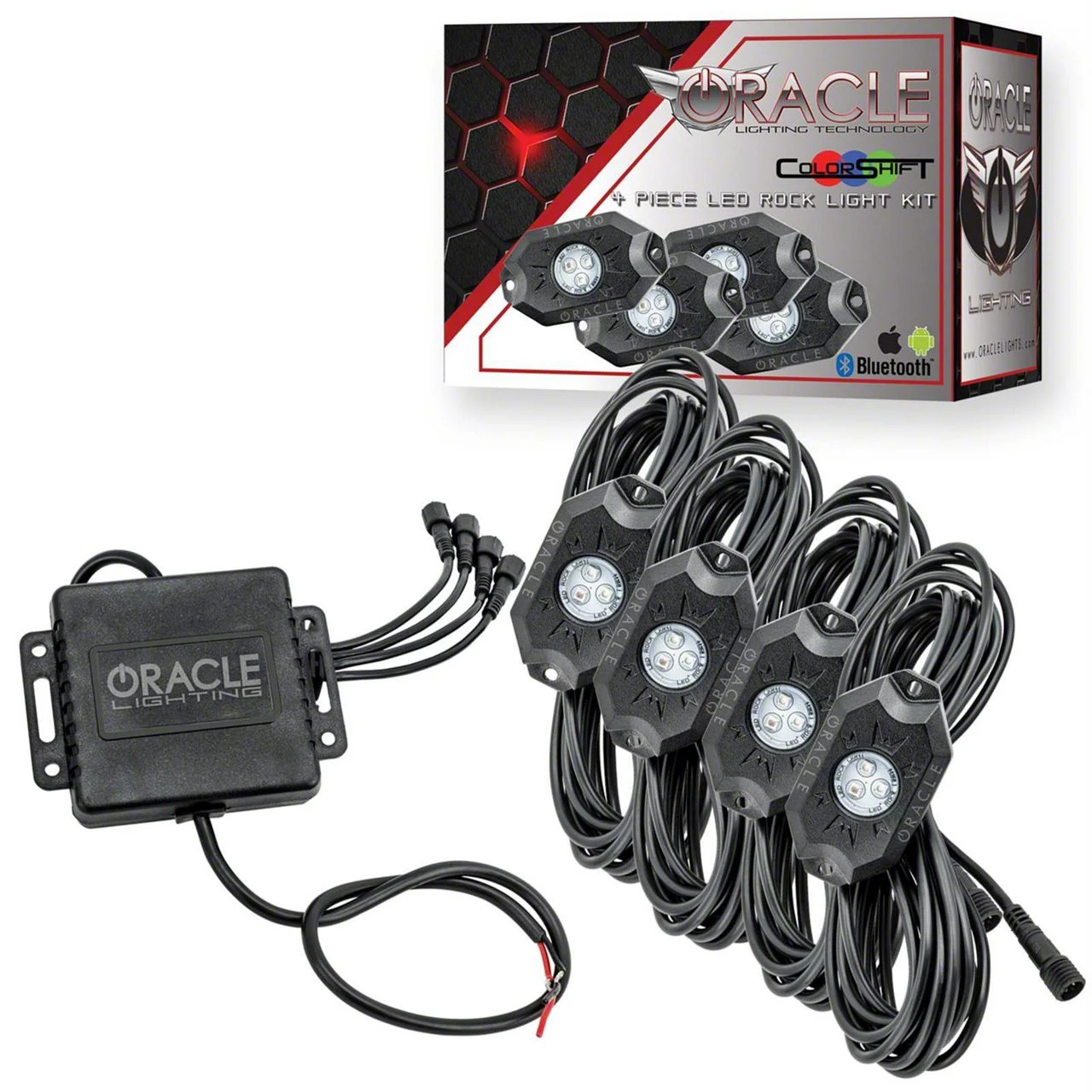 Oracle Bluetooth ColorSHIFT Underbody Rock Light Kit; 4-Piece Kit (Universal; Some Adaptation May Be Required)