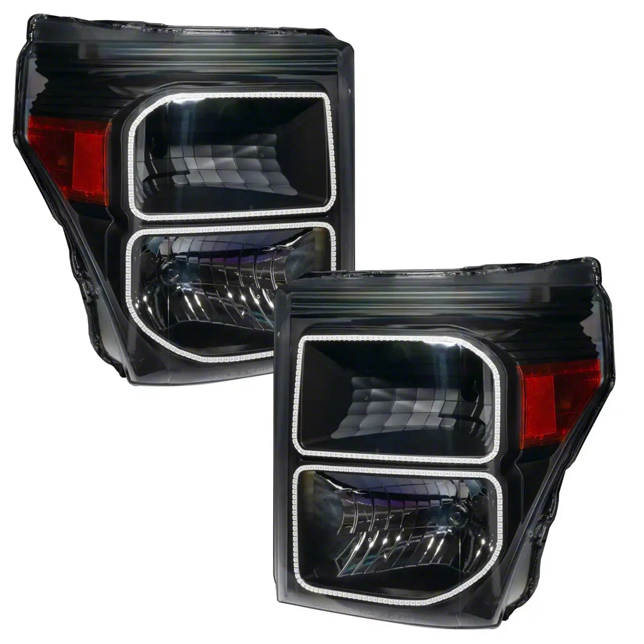 Oracle OE Style Headlights with ColorSHIFT Halo; Black Housing; Clear Lens (11-16 F-250 Super Duty)