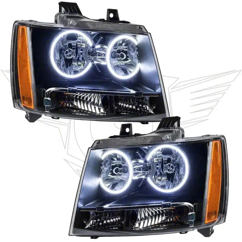 Oracle OE Style Headlights with LED Halo; Black Housing; Clear Lens (07-14 Tahoe)