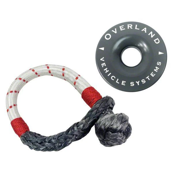 Overland Vehicle Systems 7/16-Inch Soft Shackle and Recovery Ring; Gray