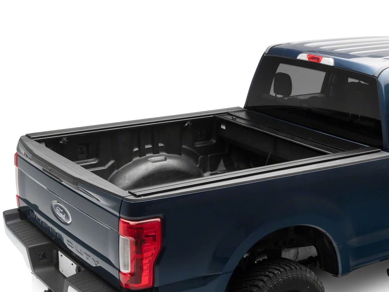 Pace Edwards JackRabbit Retractable Bed Cover with Explorer Rails; Matte Black with ArmorTek Vinyl Deck (17-26 F-250 Super Duty)