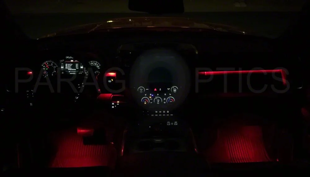 Paragoptics Factory Ambient Lighting Upgrade; True Red (21-26 RAM 3500 Laramie Crew Cab w/o Factory Dash Lighting)