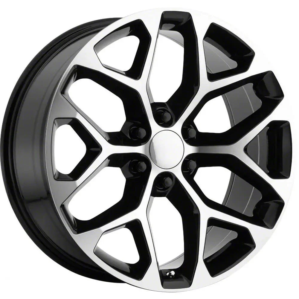 PR176 Gloss Black Machined 6-Lug Wheel; 20x9; 24mm Offset (07-14 Yukon)