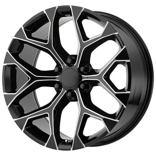 PR176 Gloss Black Machined 6-Lug Wheel; 24x10; 24mm Offset (15-20 Yukon)