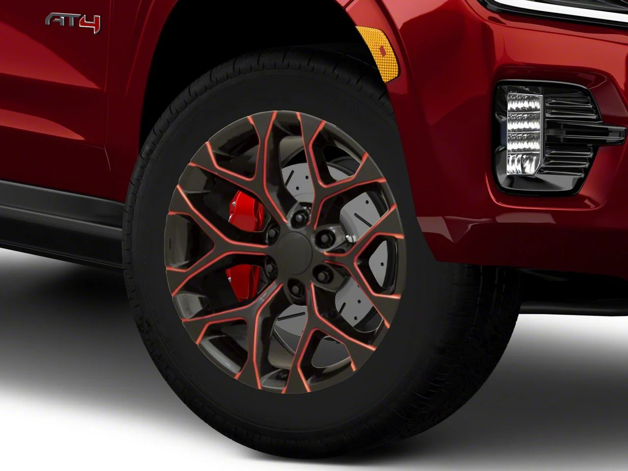 PR176 Gloss Black Red Milled 6-Lug Wheel; 20x9; 24mm Offset (21-26 Yukon)