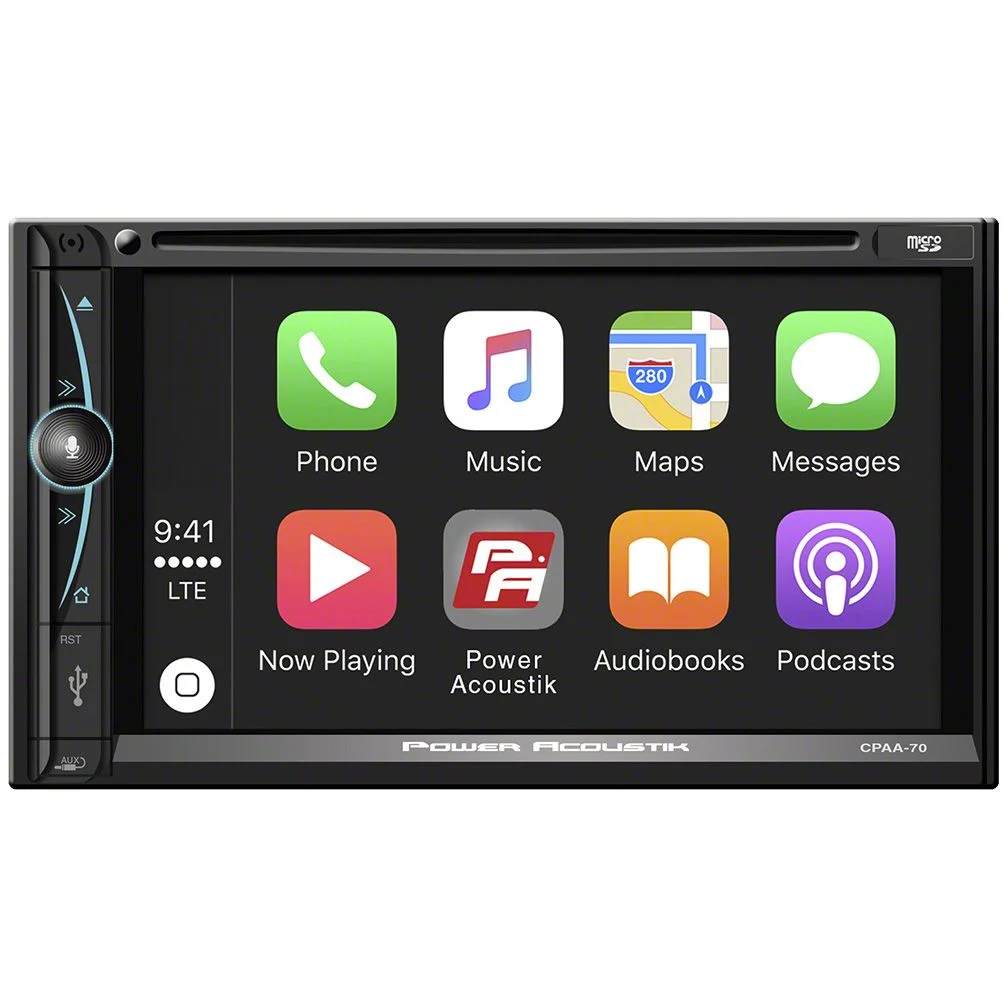 Power Acoustik 7-Inch Double DIN Touchscreen Stereo Receiver and Value Series Speaker Kit (15-20 F-150 SuperCab, SuperCrew)
