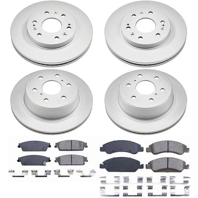 PowerStop Z17 Evolution Plus 6-Lug Brake Rotor and Pad Kit; Front and Rear (08-14 Tahoe, Excluding Police)