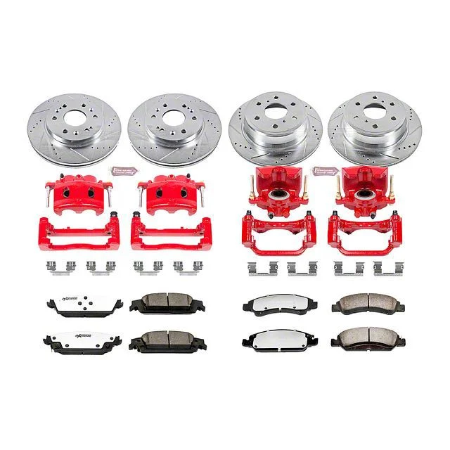 PowerStop Z36 Extreme Truck and Tow 6-Lug Brake Rotor, Pad and Caliper Kit; Front and Rear (15-20 Tahoe, Excluding Police)