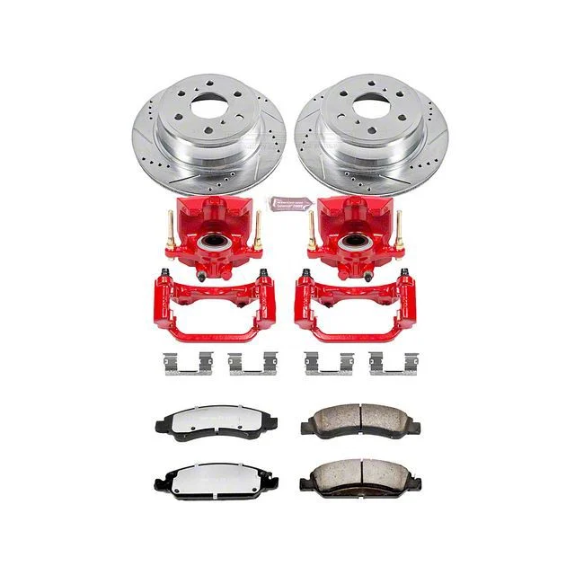 PowerStop Z36 Extreme Truck and Tow 6-Lug Brake Rotor, Pad and Caliper Kit; Rear (15-20 Tahoe)