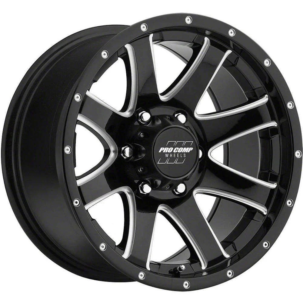 Pro Comp Wheels Patriot Gloss Black Milled 8-Lug Wheel; 20x9; 0mm Offset (11-16 F-350 Super Duty SRW)