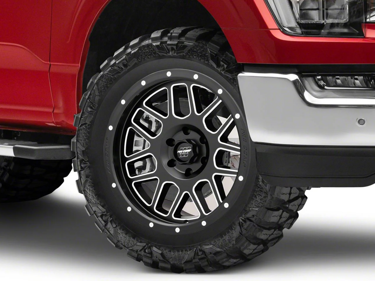 Pro Comp Wheels Vertigo Satin Black Milled 6-Lug Wheel; 20x9; -12mm Offset (21-26 F-150)
