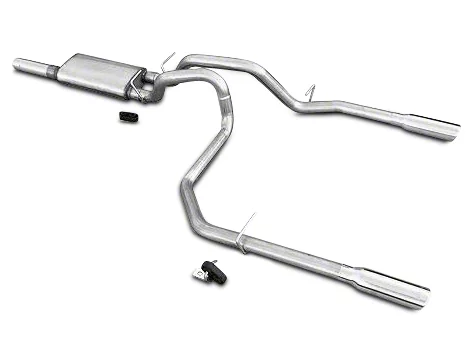 Pypes Violator Dual Exhaust System with Polished Tips; Rear Exit (10-26 6.2L Silverado 1500)