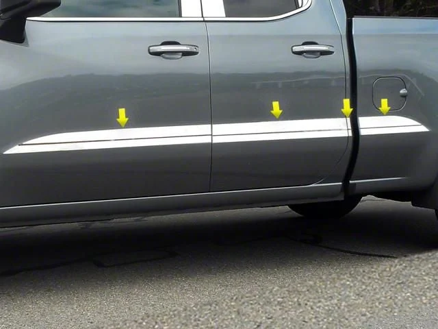 Body Side Molding Accent Trim; Stainless Steel (19-26 Silverado 1500 Double Cab)