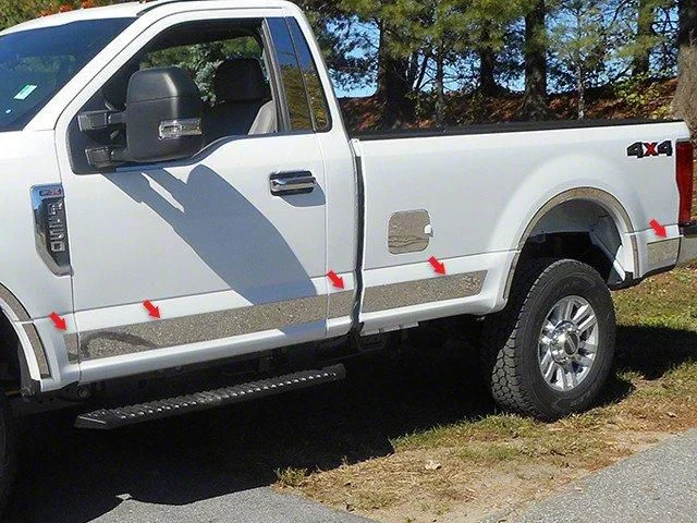 Door Handle Covers with Passenger Keyhole; Chrome (11-16 F-250 Super Duty Regular Cab, SuperCab)