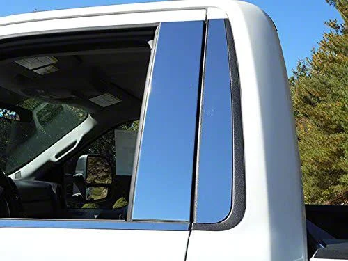 Pillar Post Trim without Keyless Touch Pad; Stainless Steel (17-20 F-250 Super Duty Regular Cab)