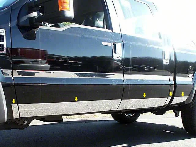 Rocker Panel Trim; Lower Kit; Stainless Steel (11-16 F-250 Super Duty Regular Cab)
