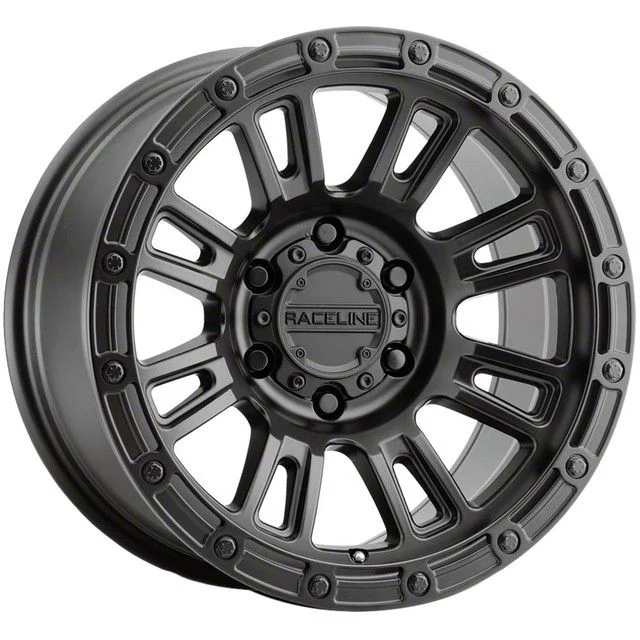 Raceline Compass Satin Black 6-Lug Wheel; 17x9; -12mm Offset (07-14 Yukon)